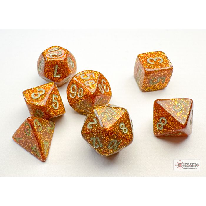 Chessex Glitter Mini-hedral Gold/Silver 7-die Set - CHX 20503 - Good Games