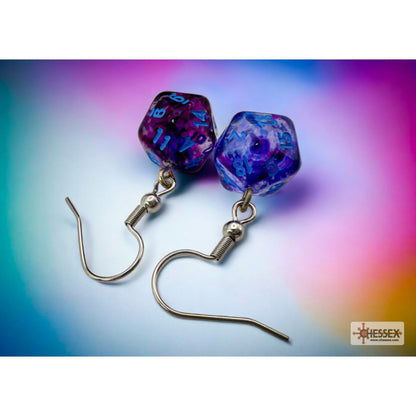 Chessex - CHX 54210 Hook Earrings Nebula Nocturnal Mini-Poly d20 Pair - Good Games