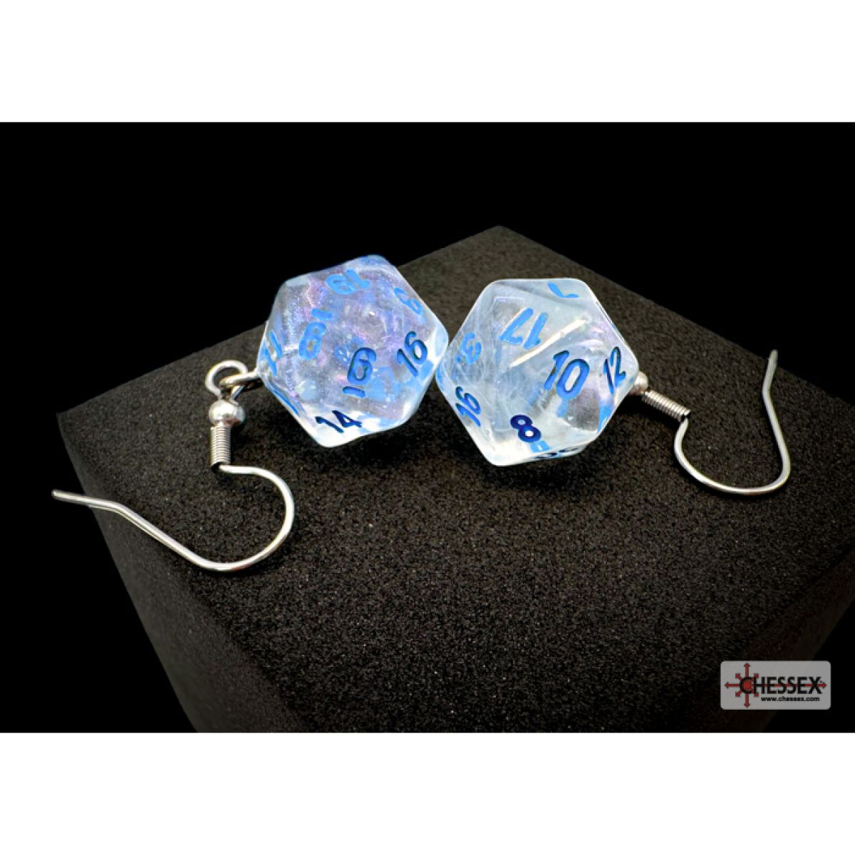 Chessex - CHX 54211 Hook Earrings Borealis Icicle Mini-Poly d20 Pair - Good Games