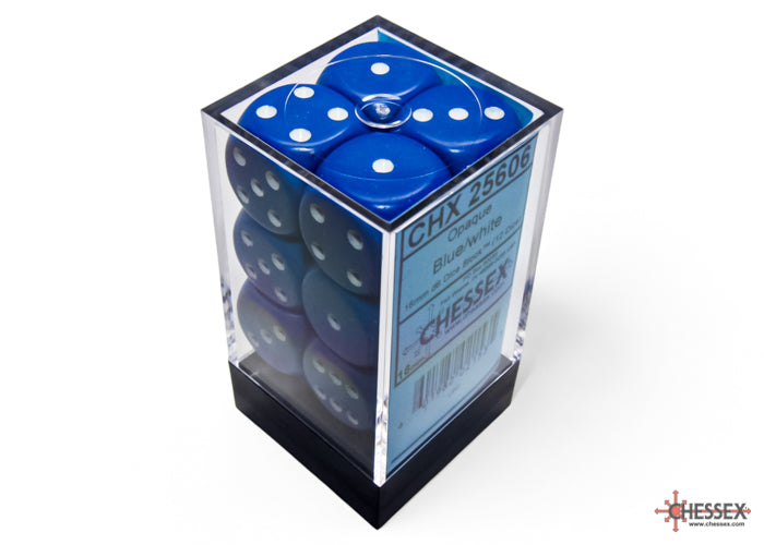 Chessex Opaque 16mm D6 Set - Blue/white Chx25606