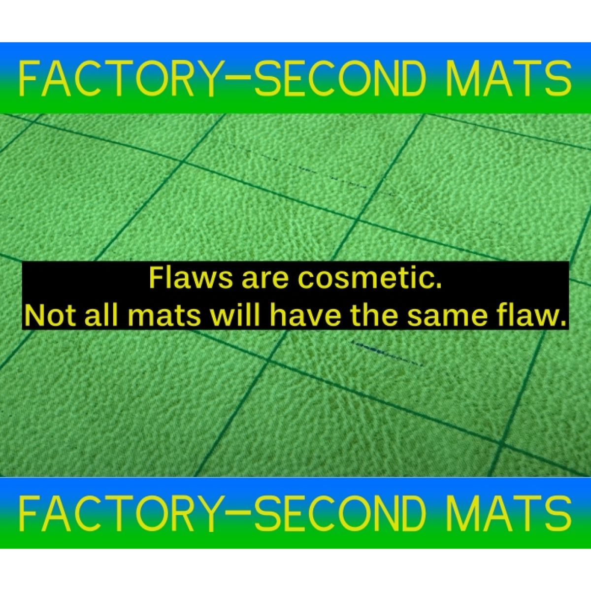 Chessex CHX 96465F Factory-Second Battlemat 1 Reversible Blue-Green Squares - Good Games