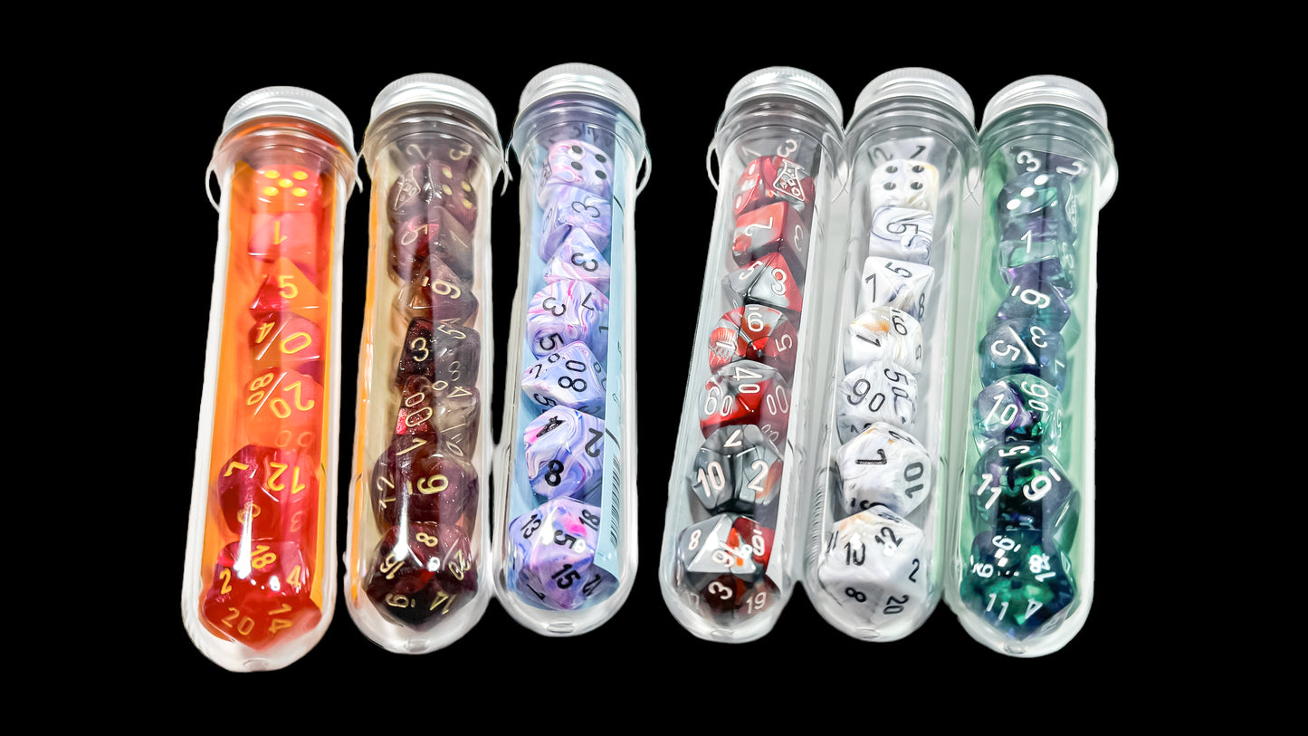 Chessex - 30818 Lab Dice 8 Polyhedral Dice Set Sampler 18-Piece Sets - 3 of Each Colour - Good Games