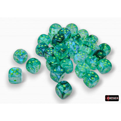 Chessex - CHX 27995 Borealis Kelp/light green Luminary 12mm d6 Dice Block (12 dice) (Preorder) - Good Games