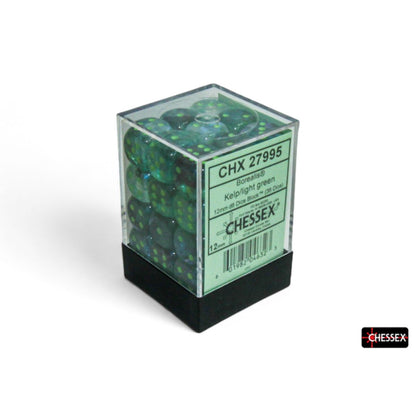 Chessex - CHX 27995 Borealis Kelp/light green Luminary 12mm d6 Dice Block (12 dice) (Preorder) - Good Games