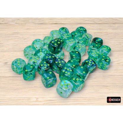 Chessex - CHX 27995 Borealis Kelp/light green Luminary 12mm d6 Dice Block (12 dice) (Preorder) - Good Games