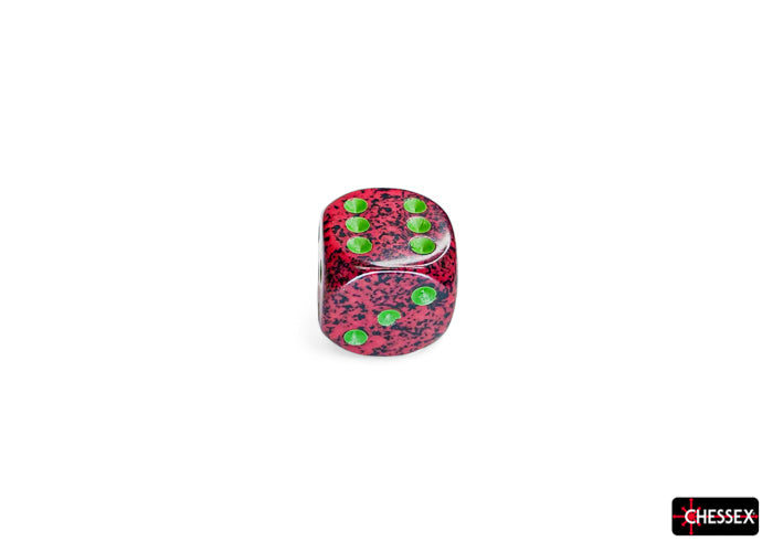 Chessex Dice Sets: Strawberry Speckled 16mm d6 (12)