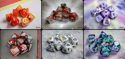 Chessex - 30818 Lab Dice 8 Polyhedral Dice Set Sampler 18-Piece Sets - 3 of Each Colour - Good Games