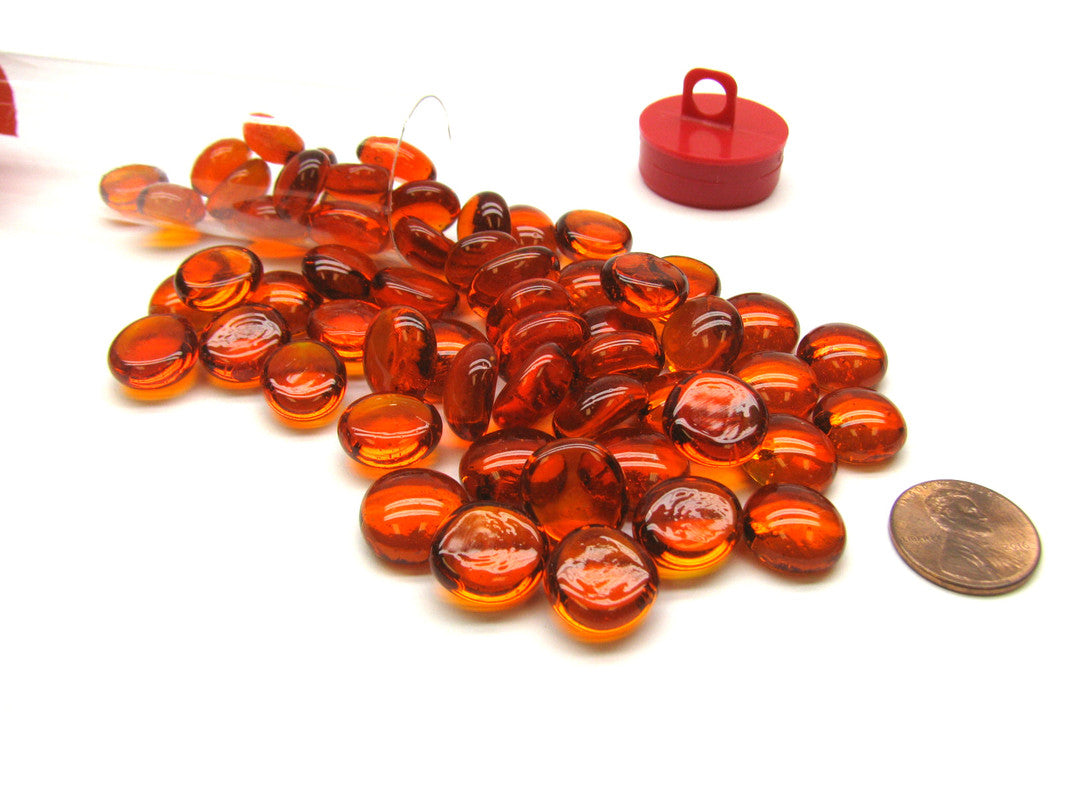 Chessex - Gaming Glass Stone 40 or More in Tube - Crystal Orange - Good Games
