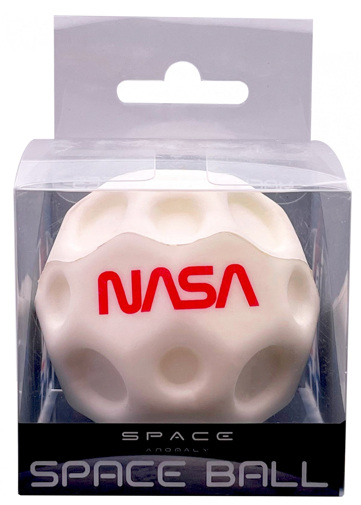 NASA Space Anomaly Space Ball in clear plastic packaging with hang tab