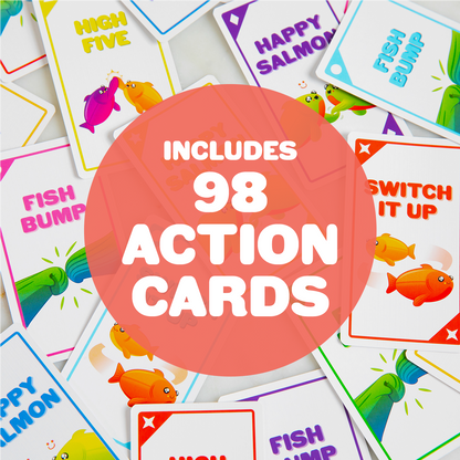 Happy Salmon Small Box game's spread out cards