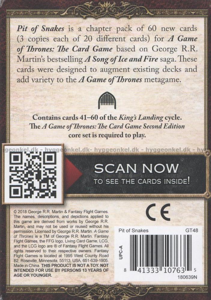 A Game of Thrones: The Card Game (Second Edition) – Pit of Snakes - Good Games