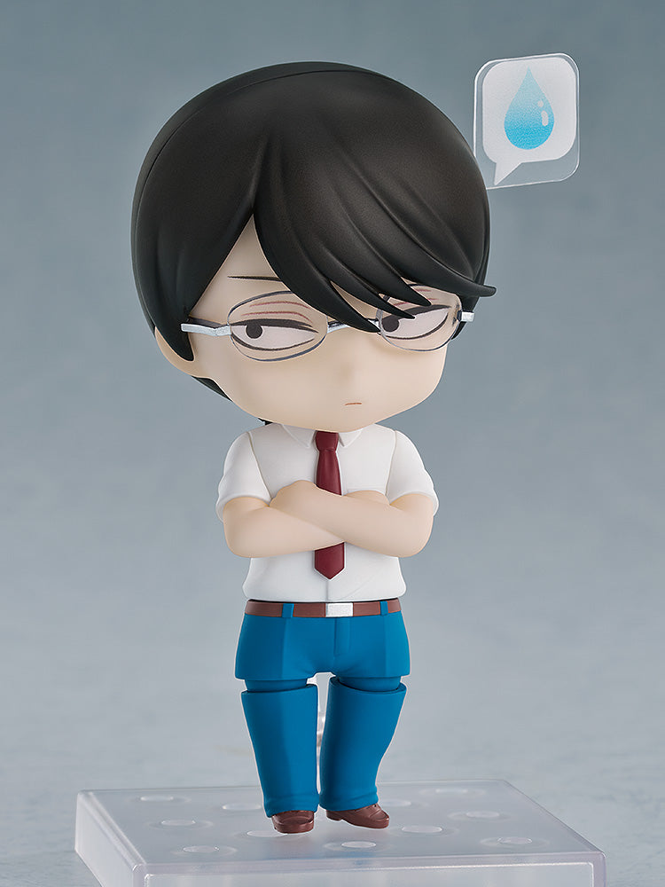 Nendoroid figure of a man in glasses with crossed arms, a disapproving expression, and a sweatdrop icon
