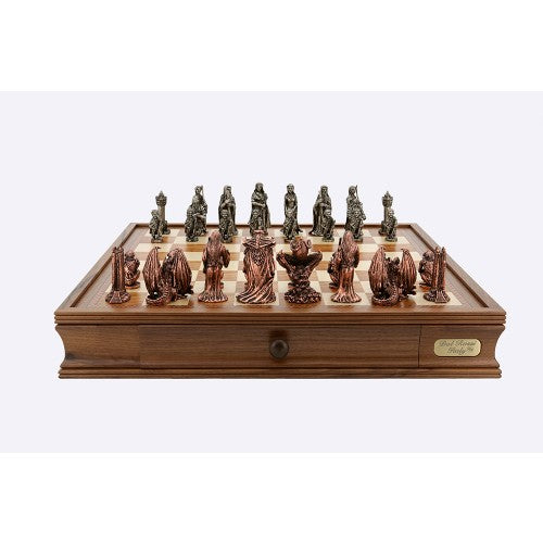 Dal Rossi 20 Evil Ring Metal Pieces On Wooden Chess Box - Chess Set - Good Games