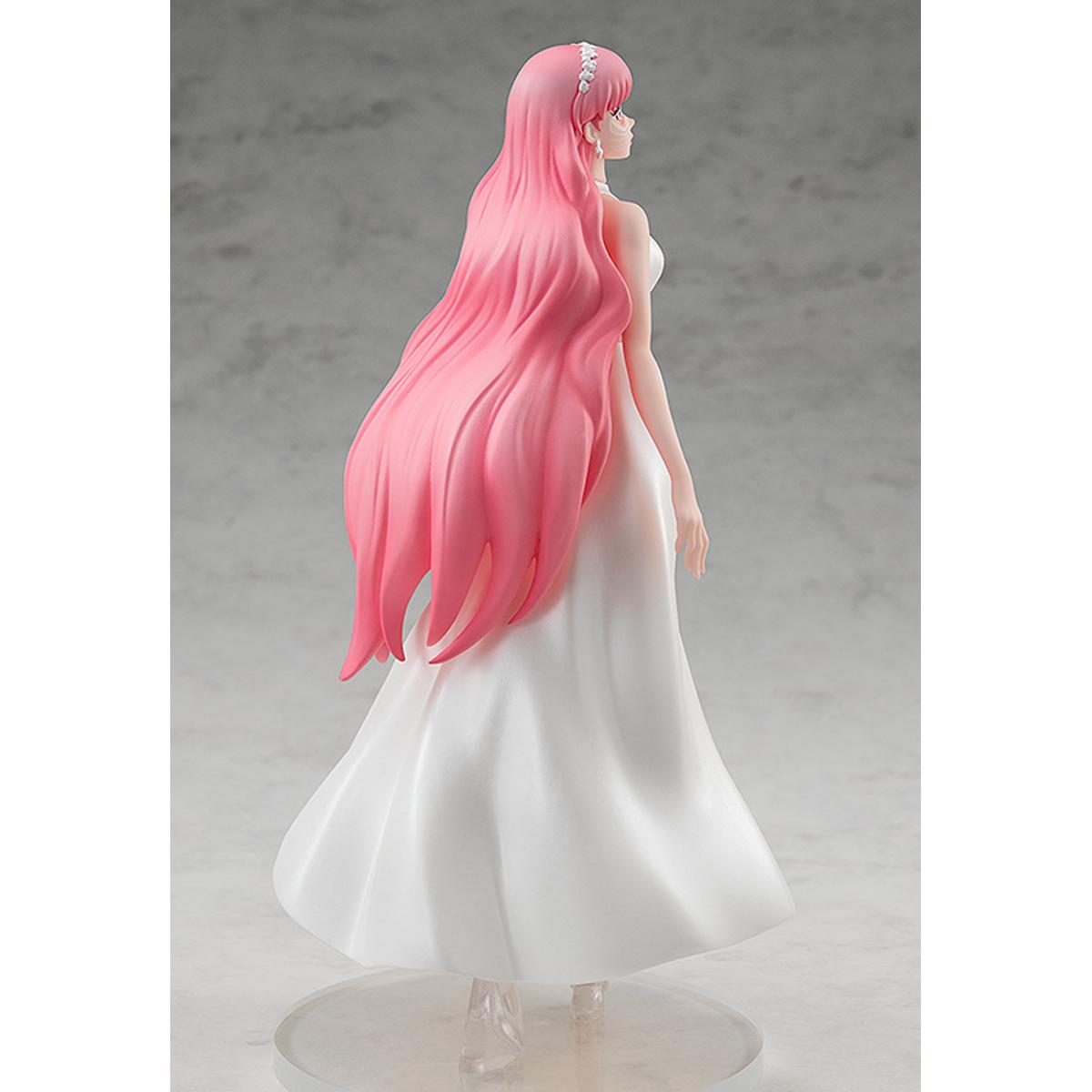 Side view of Belle with flowing hair and dress folds