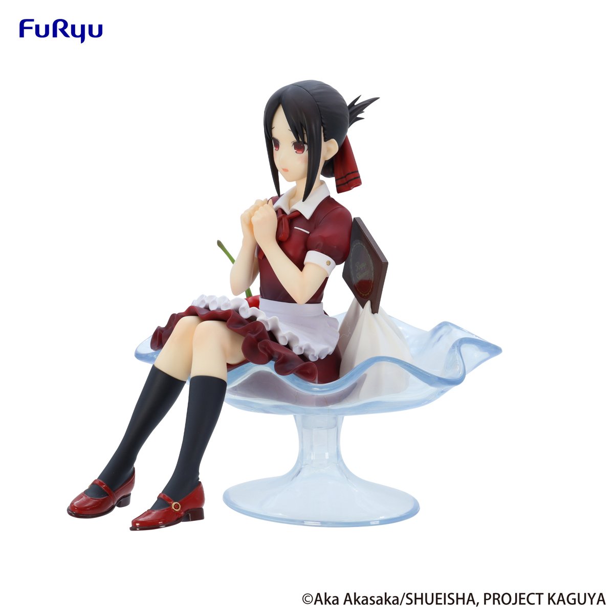 Rear view of Kaguya Shinomiya figure emphasizing dress details