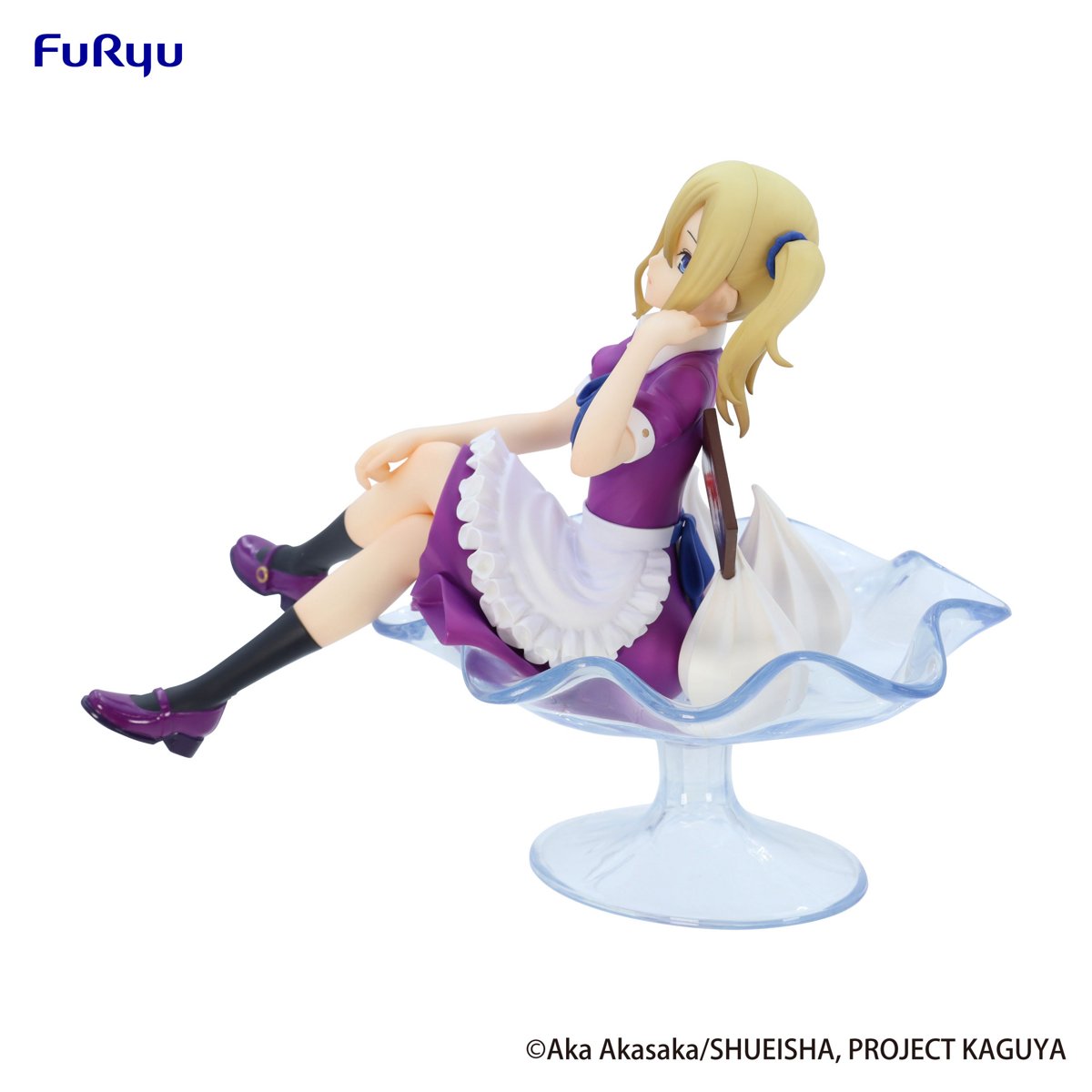 Side angle of Ai Hayasaka showing parfait cup and outfit