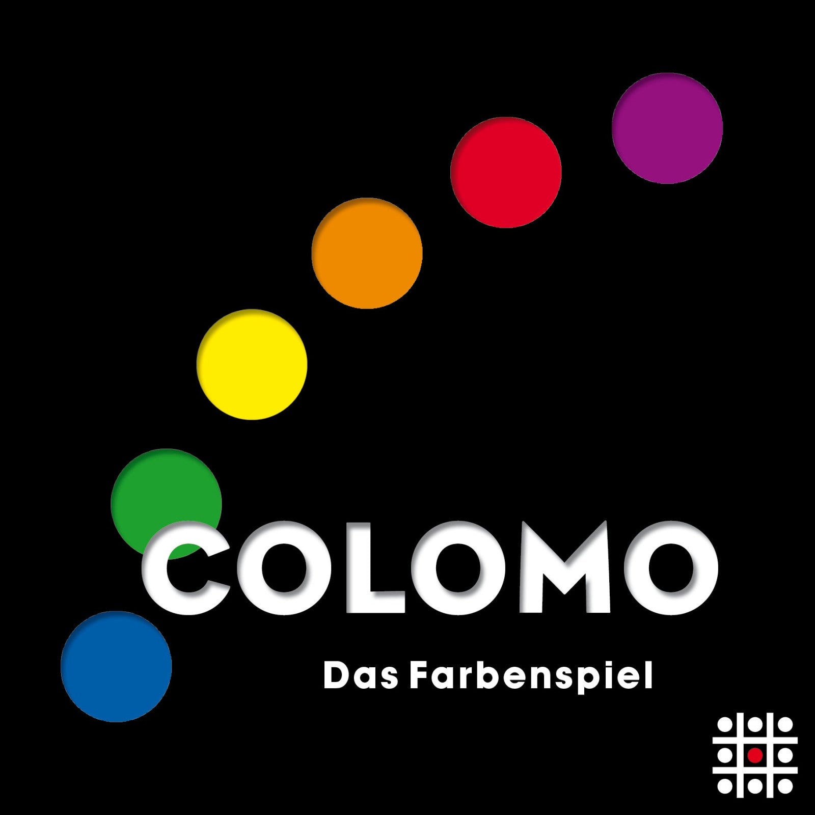 Box front of Colomo by Steffen Spiele featuring colorful circular design and minimalist artwork