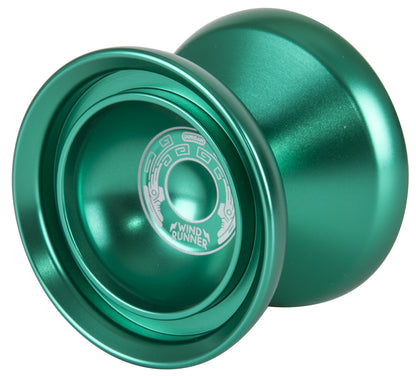 Green Duncan Yo-Yo Expert WindRunner with intricate design and metallic finish