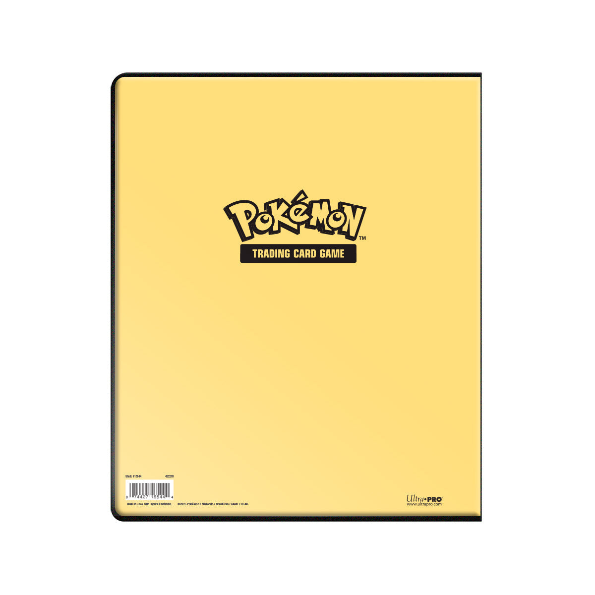 Yellow portfolio with text reading Trading Card Game