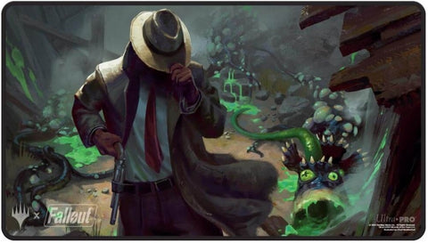 Magic The Gathering - Fallout Black Stitched Playmat X - Mysterious Stranger - Good Games