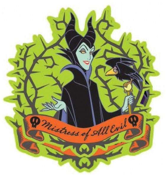 Maleficent Magnet featuring Maleficent with a crow, detailed collectible magnet, soft touch finish