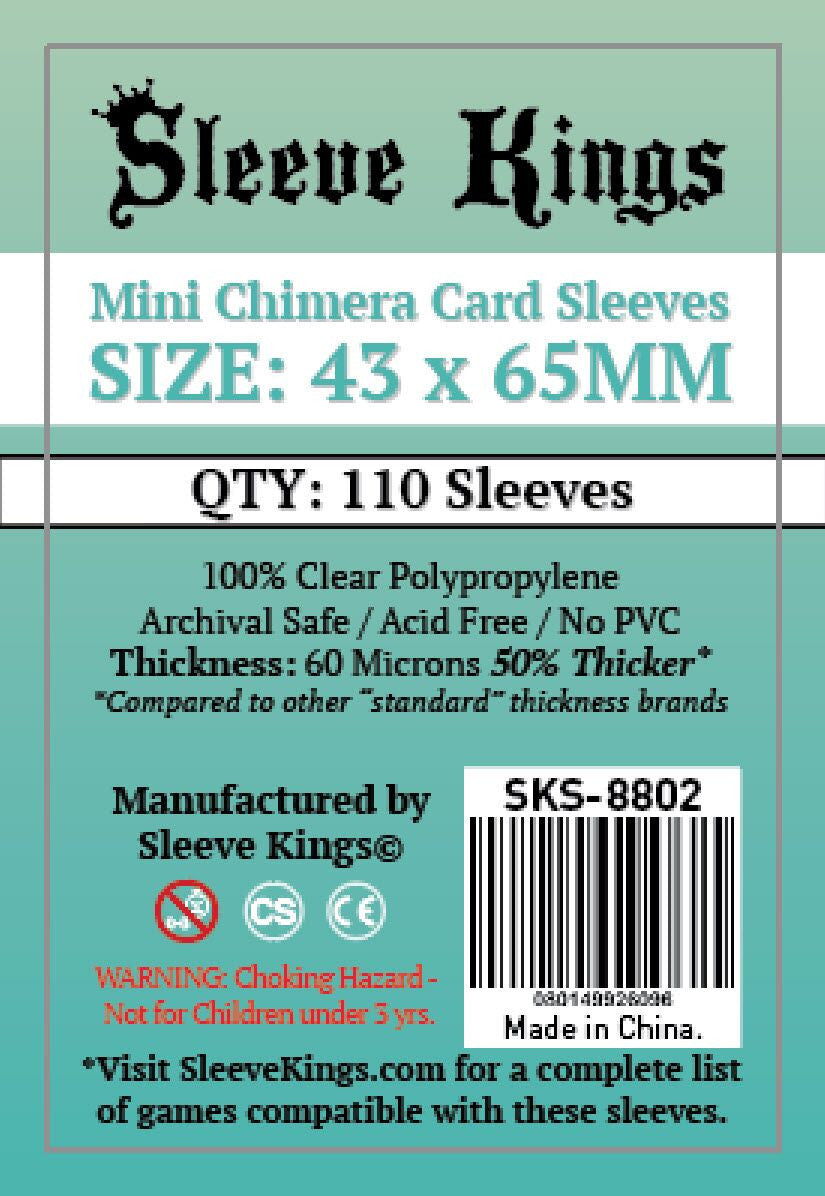 Sleeve Kings Mini Chimera Board Game Sleeves 110-Piece Set 43mm x 65mm