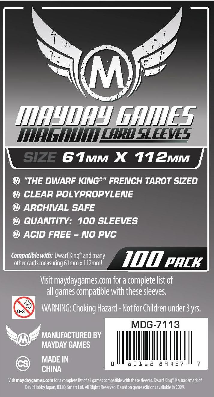 Mayday - Magnum Platinum Card Sleeve: 61x112mm "Dwarf King" French Tarot