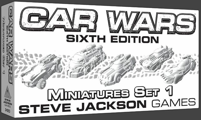 Car Wars 6th Edition Miniatures Set 1 featuring detailed game miniatures