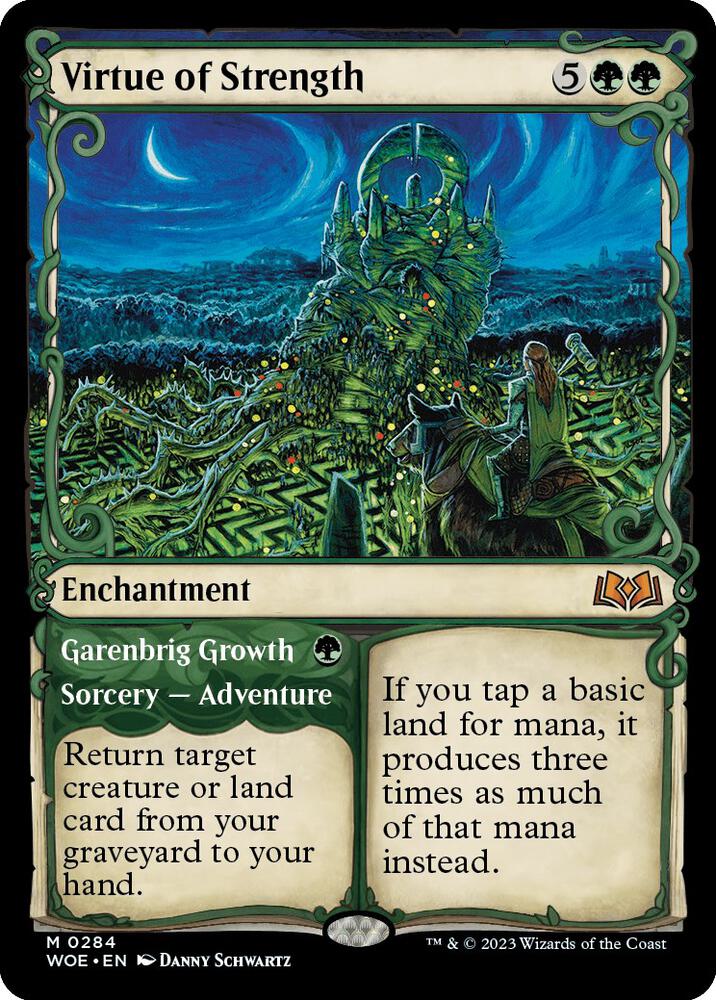 Virtue of Strength // Garenbrig Growth 284 (Wilds of Eldraine)  - Showcase Foil