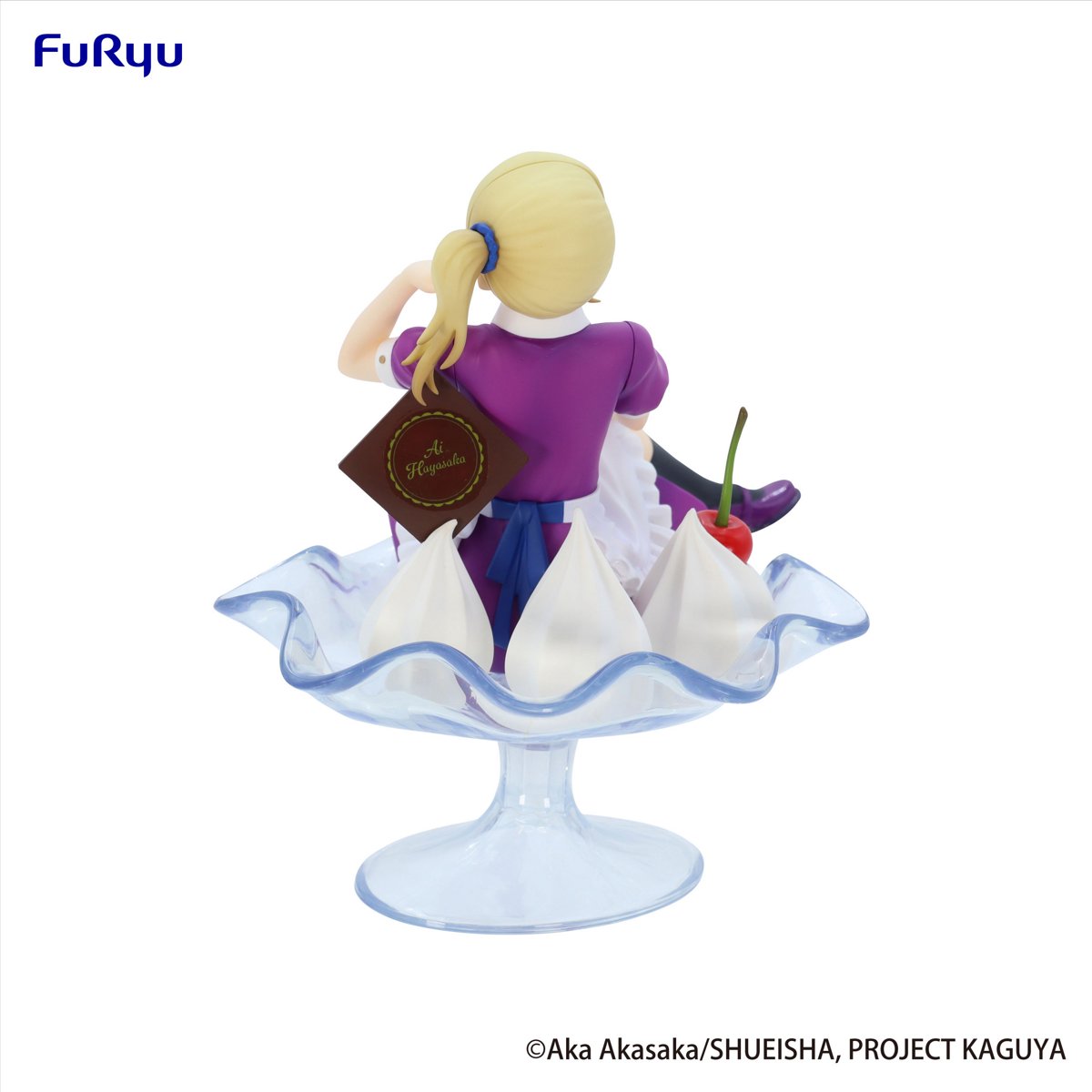 Rear view of Ai Hayasaka figure highlighting flowing hair