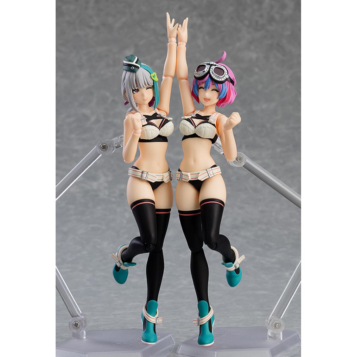 Figma Ange displayed with accessory parts including interchangeable faceplates and hands