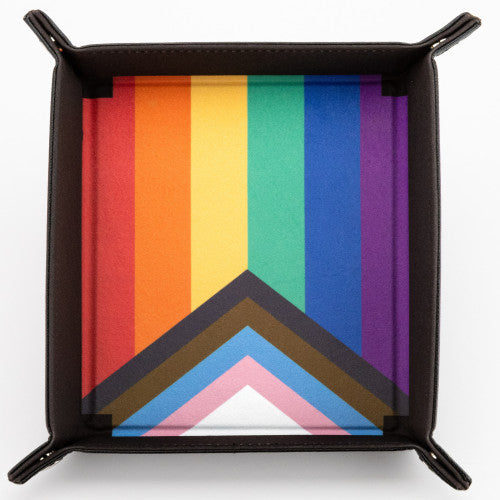MDG Pride Fold Up Velvet dice tray: Rainbow Flag - Good Games
