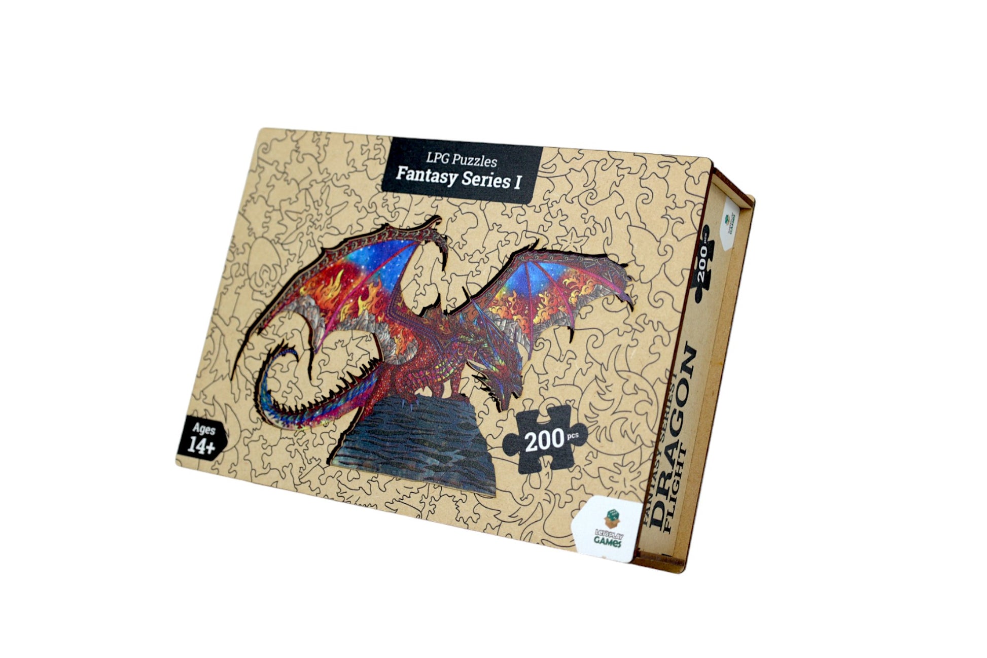 Let's Play Games Puzzles Wooden Fantasy Dragon Flight - 200 piece Puzzle - Good Games