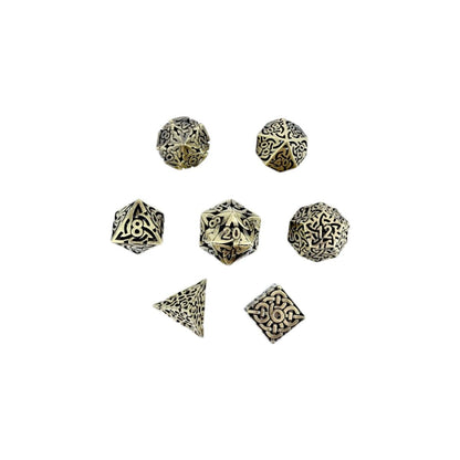 LPG Dice RPG Set Hollow Textures - Tarnished Gold - Good Games