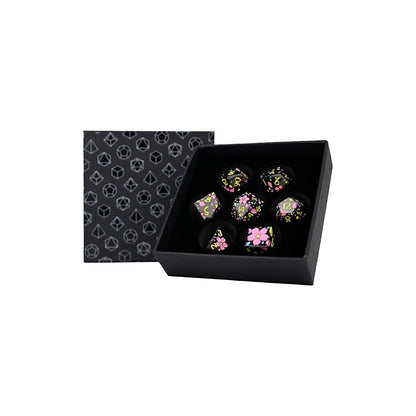 LPG Dice RPG Set Inscripted Sakura Pastel Black - Good Games
