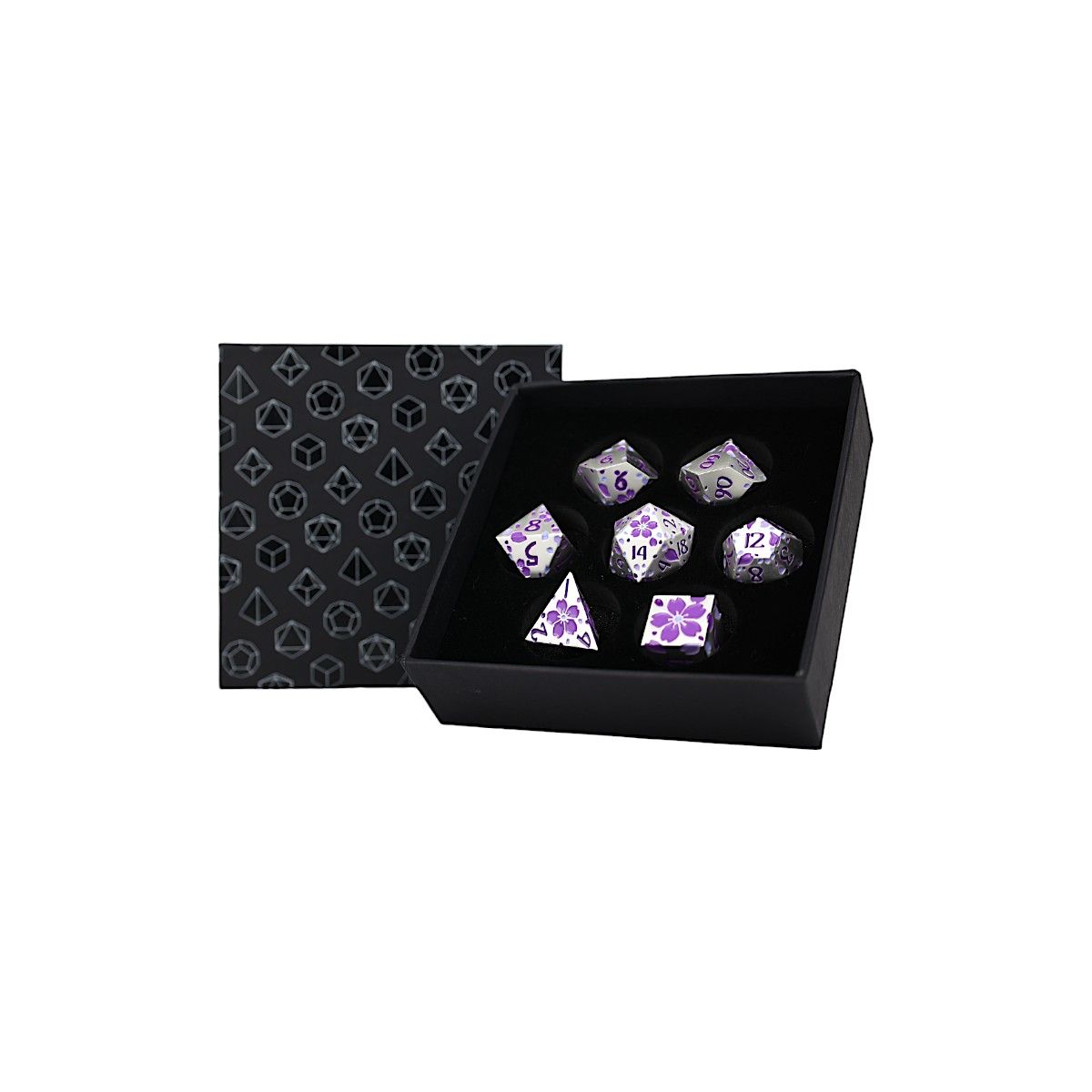 LPG Dice RPG Set Inscripted Sakura Purple - Good Games