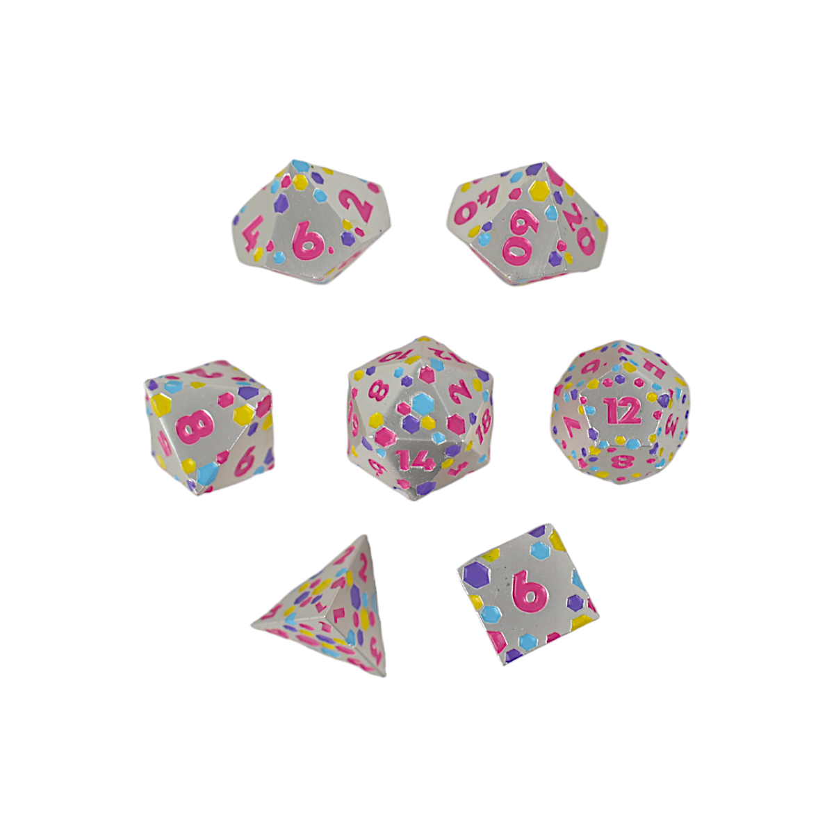 LPG Dice RPG Set Inscripted Hex Pastel White - Good Games