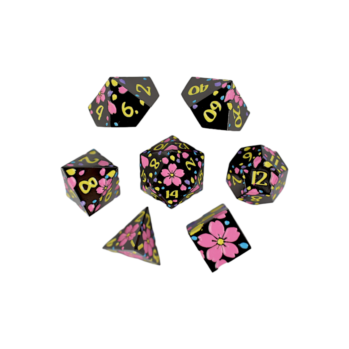 LPG Dice RPG Set Inscripted Sakura Pastel Black - Good Games