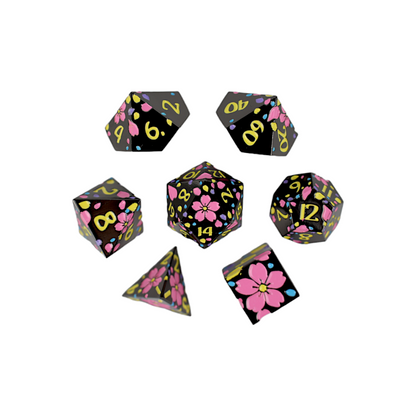 LPG Dice RPG Set Inscripted Sakura Pastel Black - Good Games