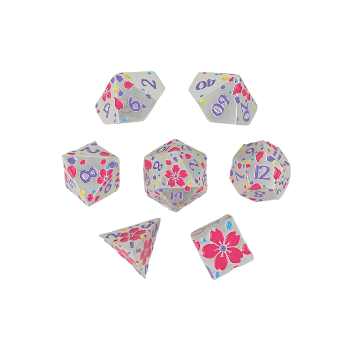 LPG Dice RPG Set Inscripted Sakura Pastel White - Good Games