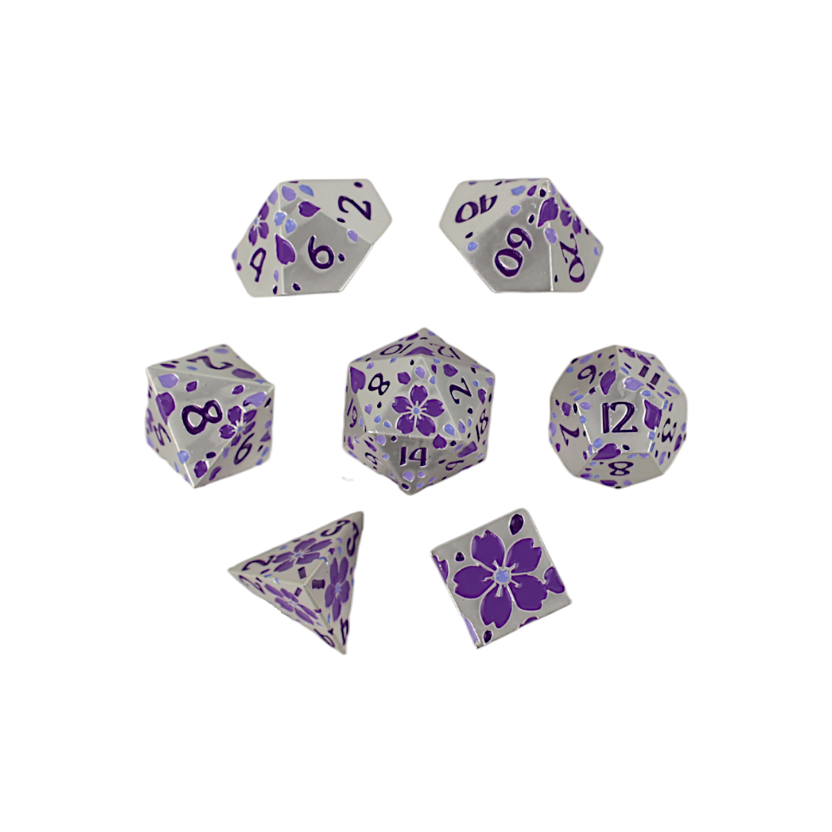 LPG Dice RPG Set Inscripted Sakura Purple - Good Games