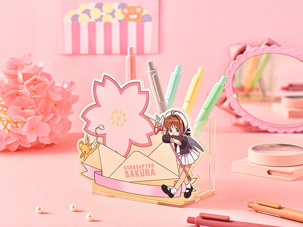 Good Smile Company Cardcaptor Sakura 25th Anniversary Acrylic Pen Stand School Uniform acrylic pen stand featuring sakura illustration holding pens