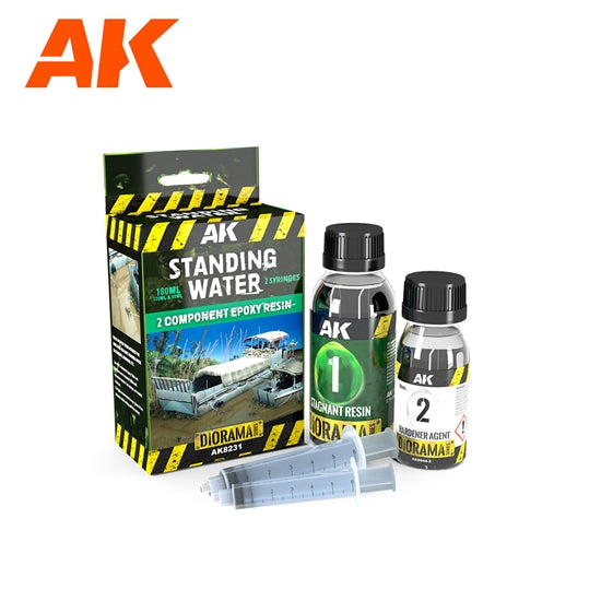 AK Interactive Dioramas - Terrains - Resin Stagnant Water Components Epoxy Resin 180ml - Good Games