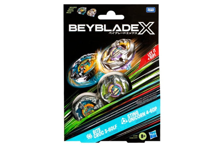 Beyblade - X - Dual Pack - Assortment - Bite Croc 3-60F - Sting Unicorn 4-60P - Good Games