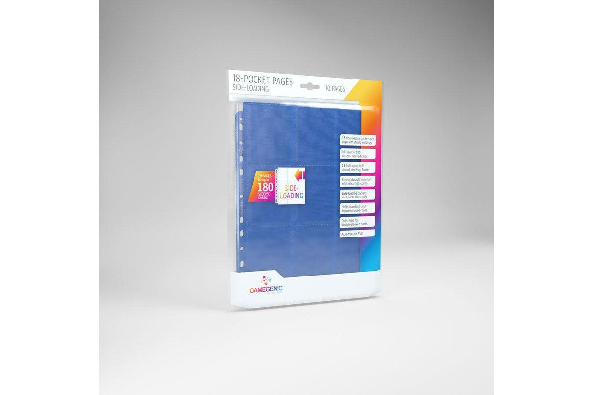 Gamegenic Sideloading 18 Pocket Pages 10 Pcs Pack Blue - Good Games