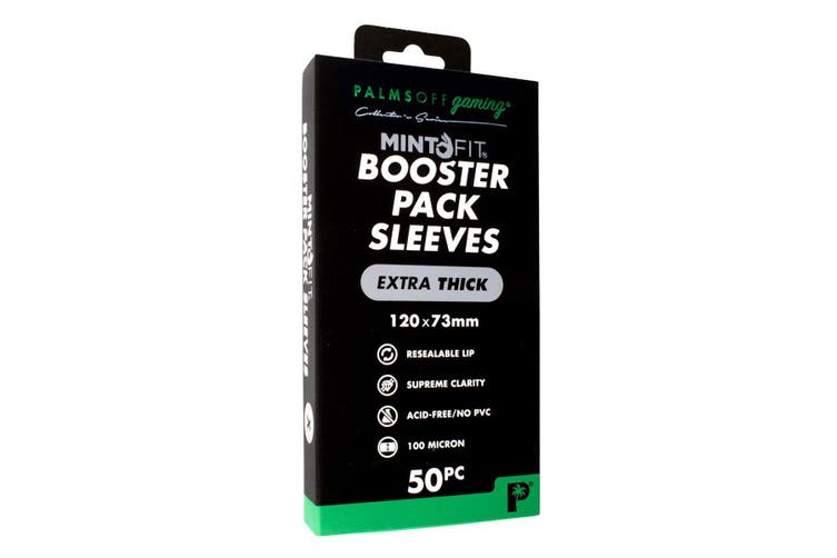 Palms Off Gaming - Booster Pack Mint-Fit Sleeves (Pokemon or Smaller) EXTRA THICC 50 pc - Good Games