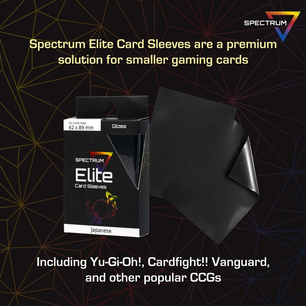 BCW - Elite2 Small Deck Guard Card Sleeves 60-Pieces 62 mm x 82 mm Size - Black - Good Games