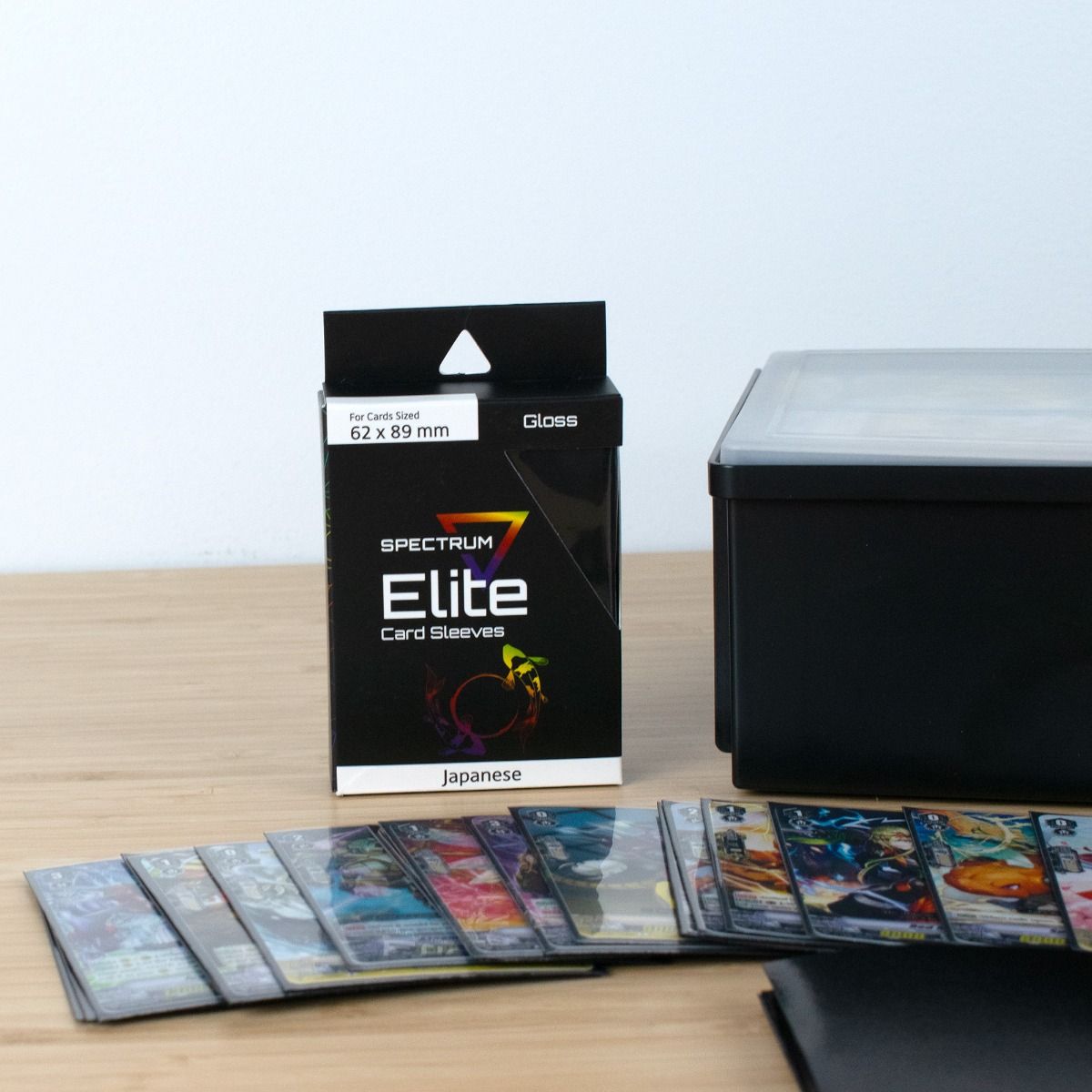 BCW Elite2 Small Deck Guard Card Sleeves displayed on a table