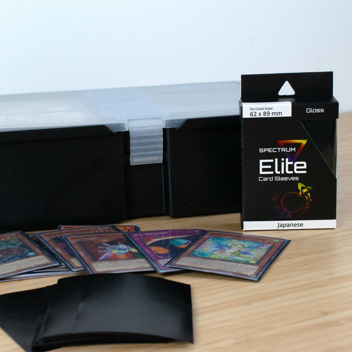 Two packs of BCW Elite2 Small Deck Guard Card Sleeves on a table