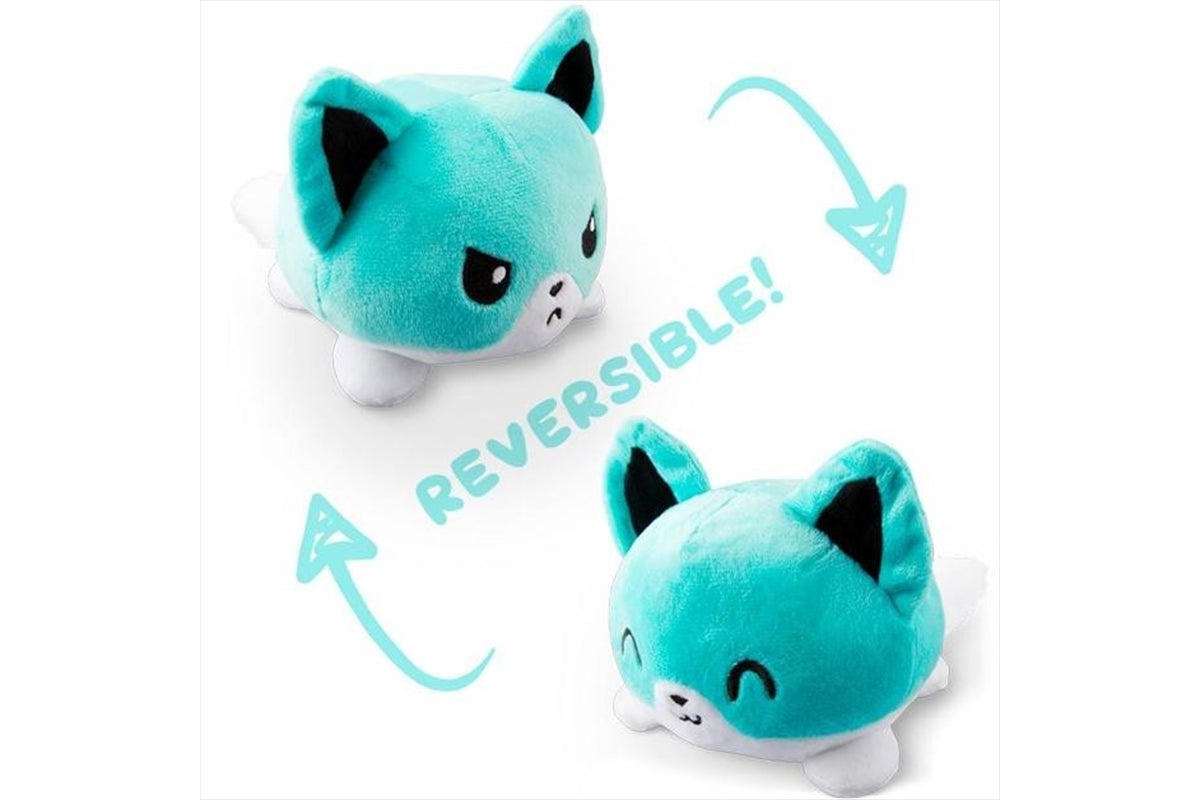 Reversible Fox Plushie Light Blue And White - Good Games